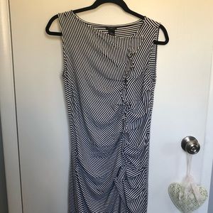 Ann Taylor striped dress with side cinch